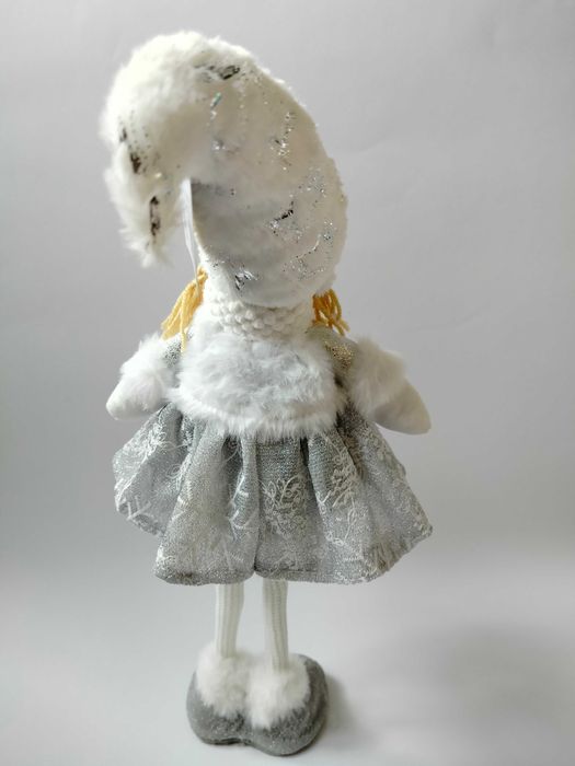 Figurka lalka skrzat elf zimowa dziewczynka biała srebrna hanmar 45cm