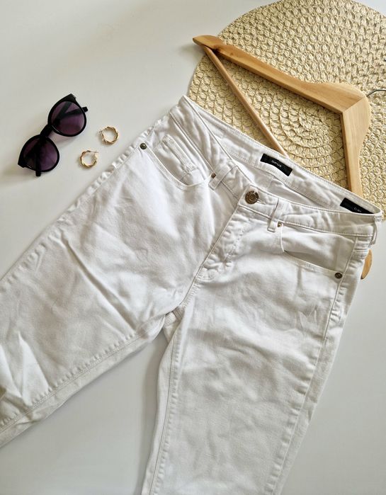 Białe spodnie Opus, 92% bawełny, stylowe,klasyczny, na codzień L 40