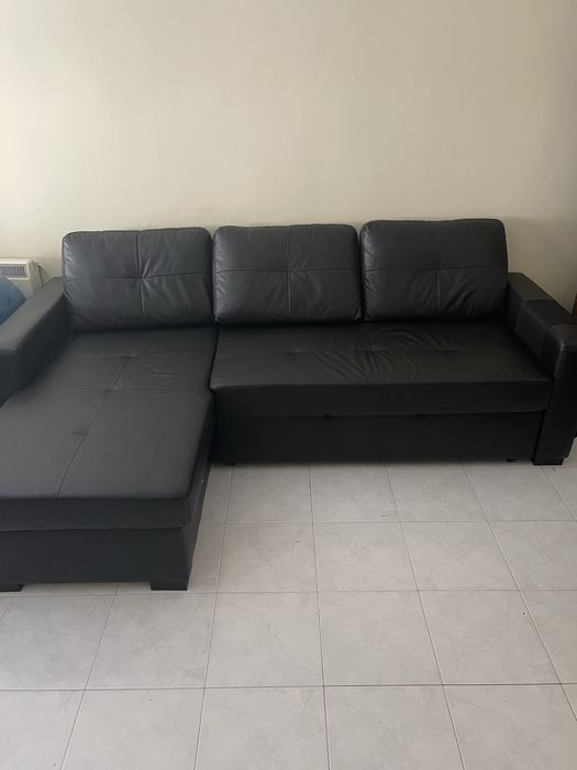 Sofá chaise longue preto