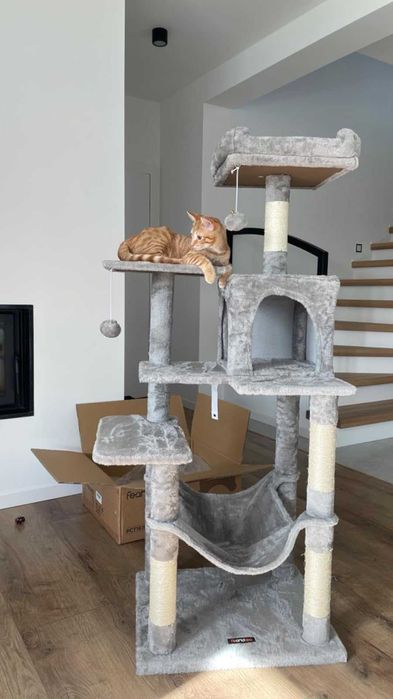 Drapak dla kota Wysoki duży drapak dla kota domek legowisko 143cm NOWY