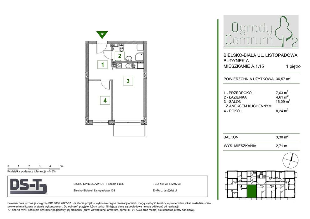 Ogrody centrum 2 | mieszkanie 2-pok. | A.1.15