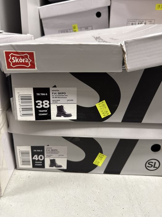 Czarne botki skóra nowe