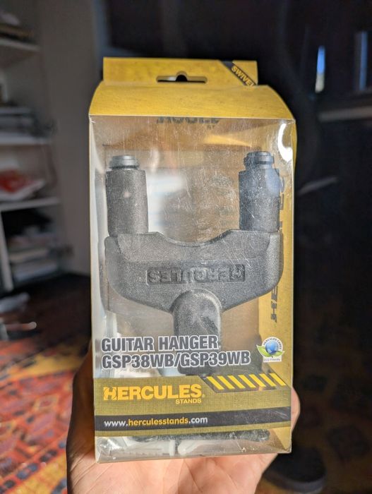 Dois Suportes de Guitarra para parede Hercules Guitar Hanger GSP39WB