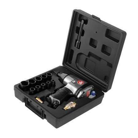 Гайковерт пневматичний у кейсі + набір головок 1/2"  INTERTOOL PT-1101