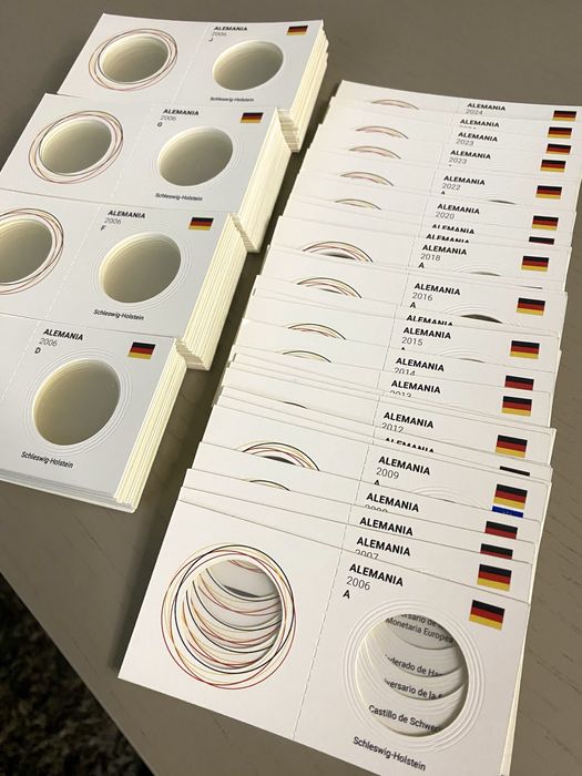 Alvéolos para moedas 2 euros comemorativas personalizados