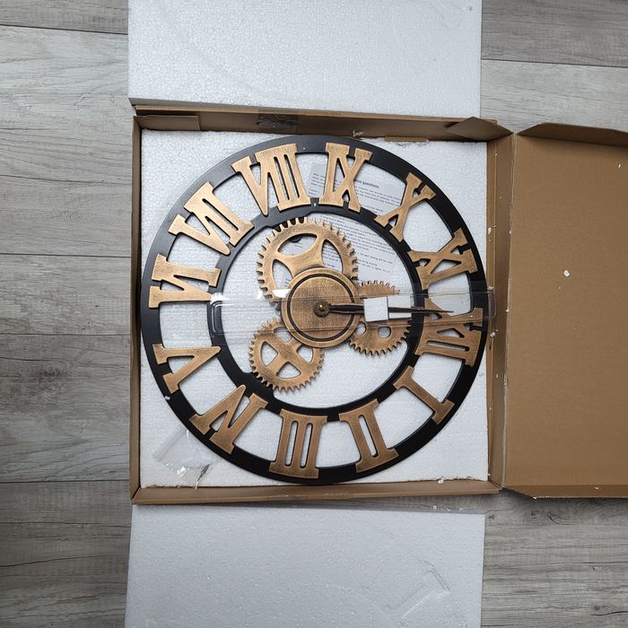 Zegar ścienny 45cm retro vintage drewno loftowy