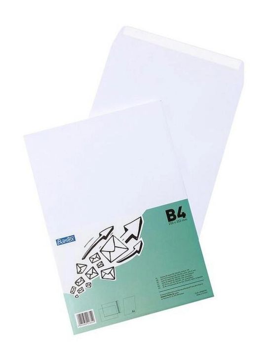Koperta biała B4/35,3x25cm 50szt BANTEX Bantex folia,353x250 mm
