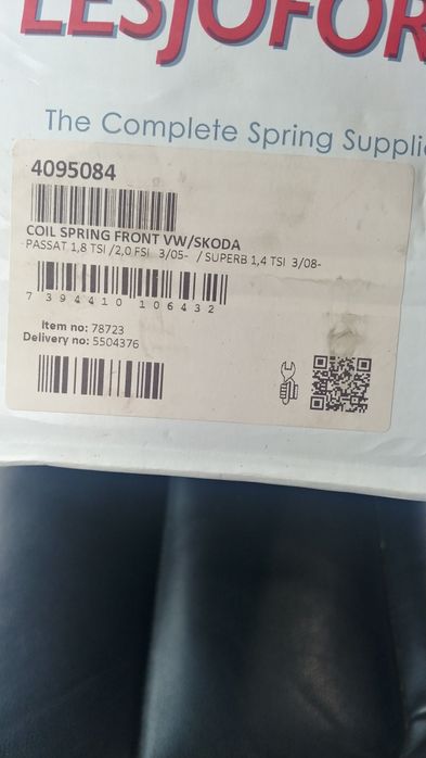 Пружини передні vw skoda