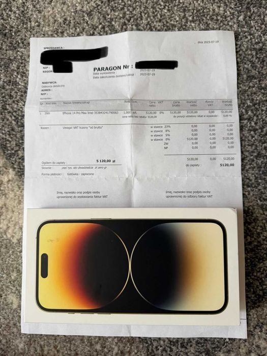 Iphone 14 Pro Max - Złoty (rachunek zakupu ) Super stan.