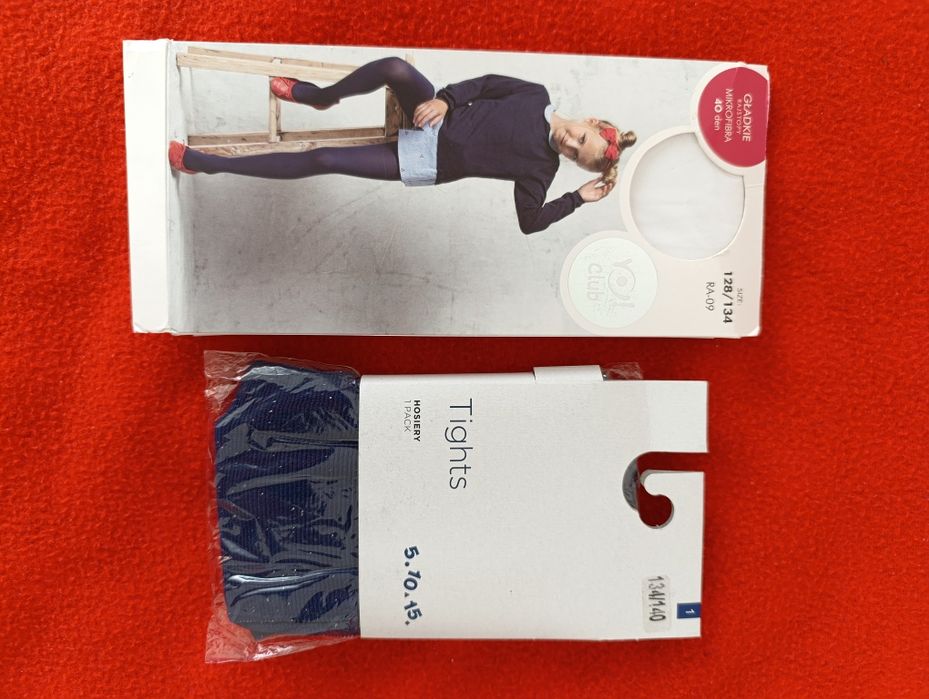 Cienkie rajstopy r. 128/134 2 szt.