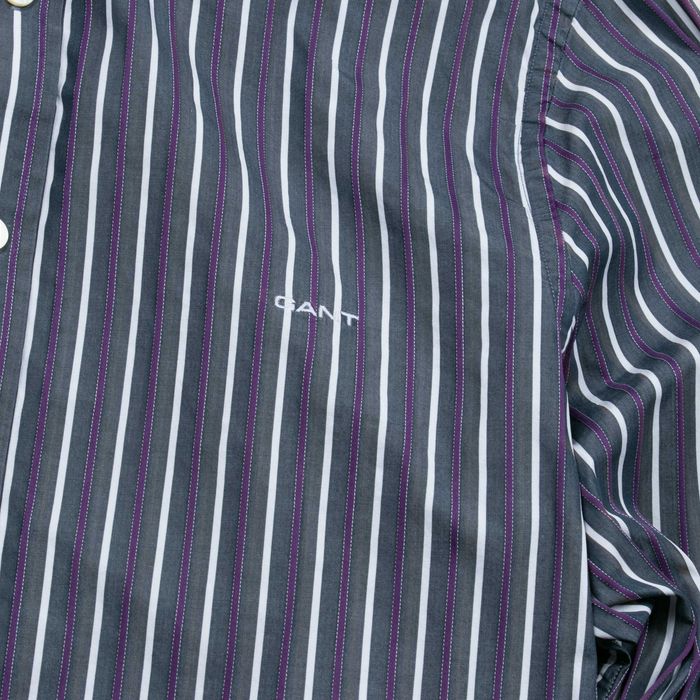 Gant Dobby Poplin Fitted koszula elegancka casual paski premium M