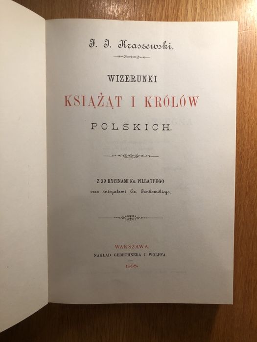 Józef Ignacy Kraszewski - Wizerunki książąt i królów polskich