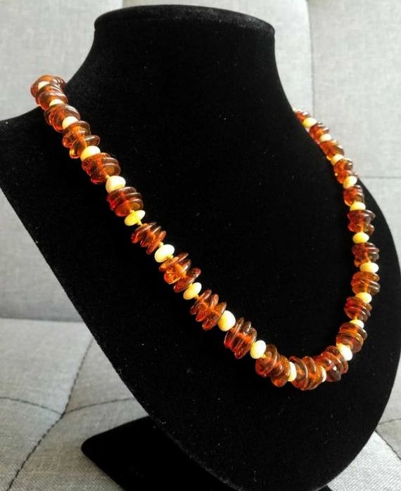 Naszyjnik korale BURSZTYN BAŁTYCKI Hand made