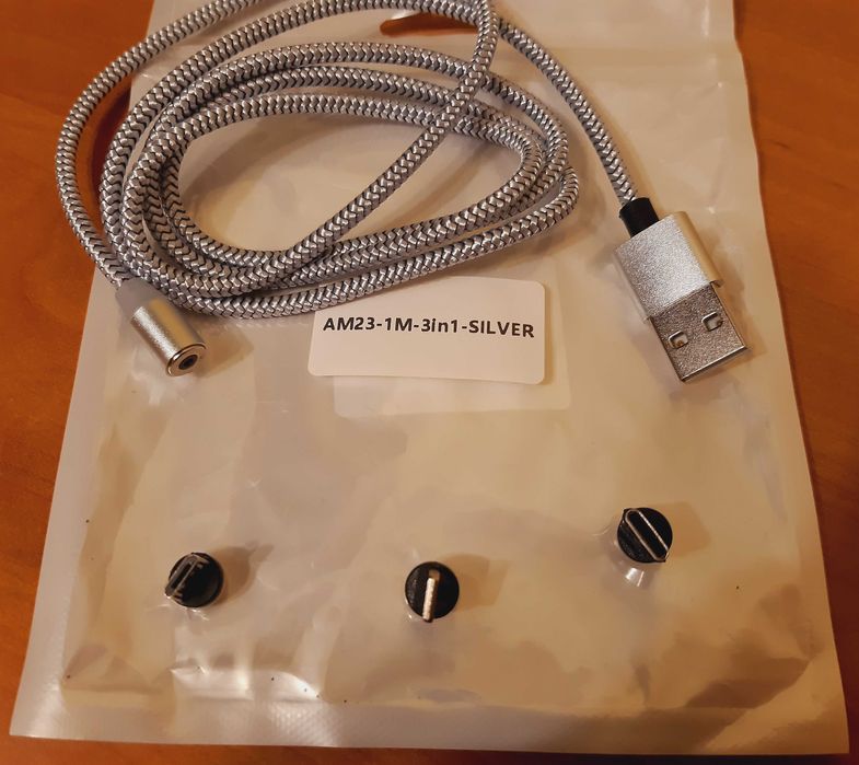 Kabel magnetyczny USB do szybkiego ładowania, 3 końcówki