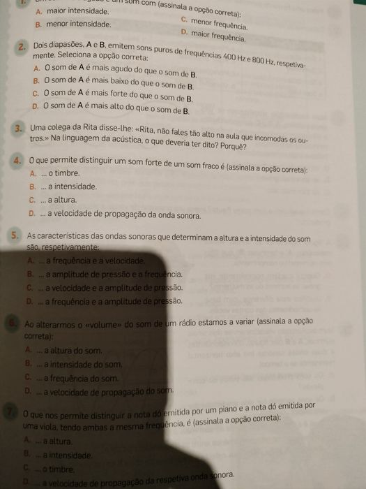 Caderno de atividades físico-química 8⁰ ano