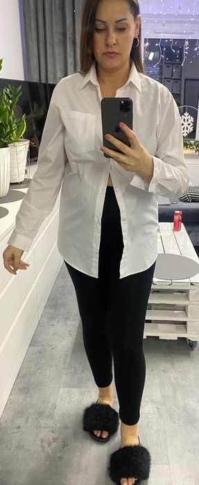 Biała klasyczna prosta Koszula Georges XS-S