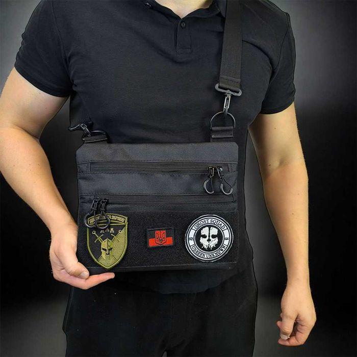 Тактична сумка для прихованого носіння з кобурою, чорна, Cordura