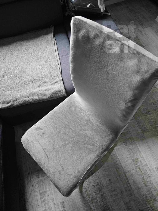 Pokrowce na krzesła miękkie welurowe komplet szare 4 sztuki