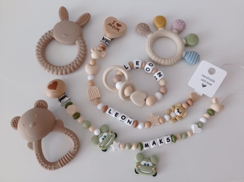 Zawieszka do smoczka prezent dla niemowlaka babyshower narodziny imie