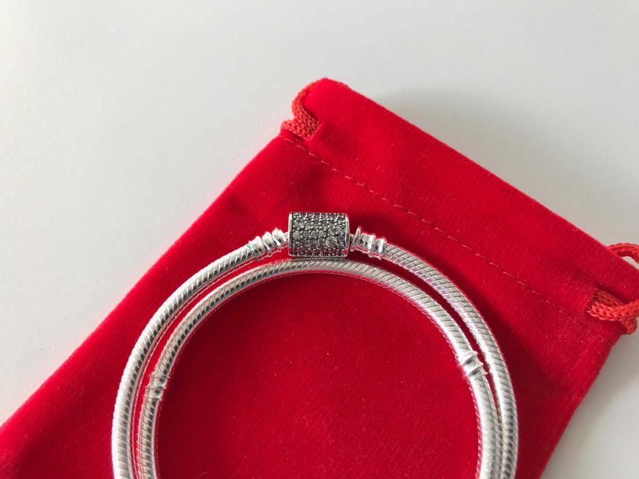 Pulseira Malha Snake Dupla Pandora em Prata de Lei S925 Nova