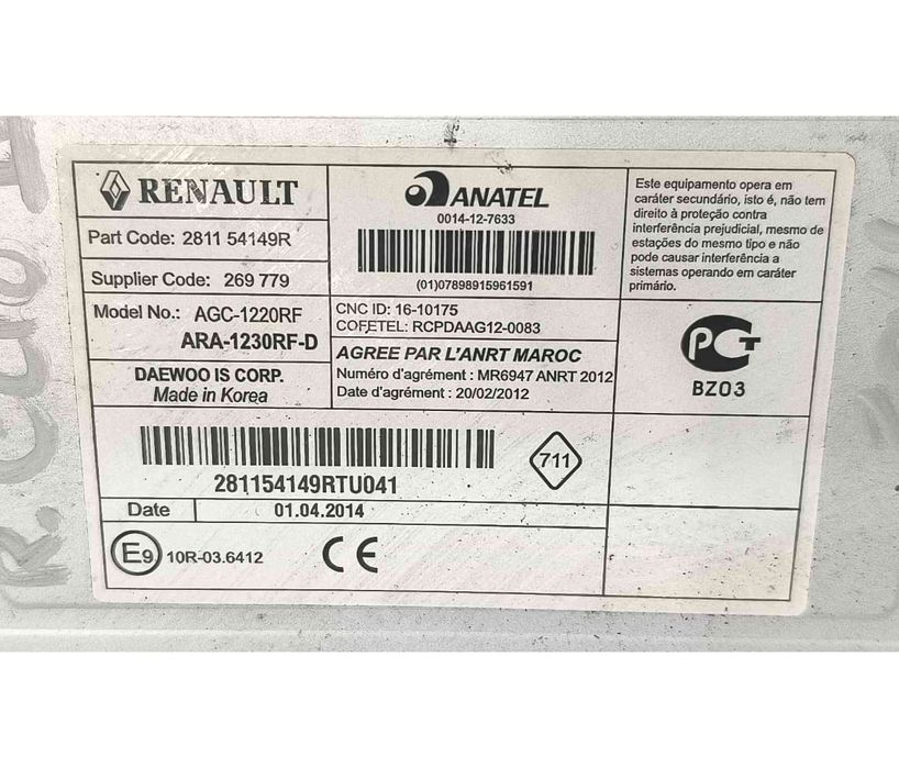 Rádio / Auto Rádio 281154149R - RENAULT CLIO IV