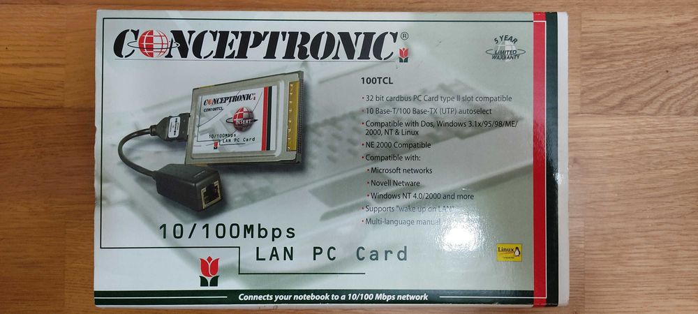 Placa de rede PCMCIA 10/100 Mbps