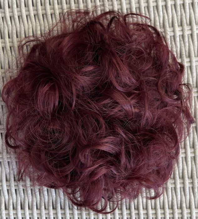 Premium Ultra włosy doczepiane, mahoń, kok z grzebieniami 3.