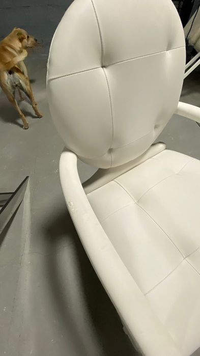 Mesa de jantar oval e 6 cadeiras