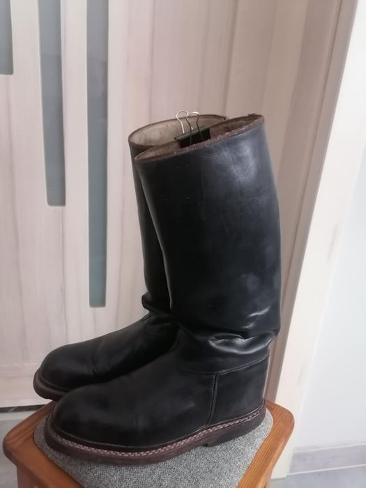 Męskie oficerki – skórzane, wysokie – rozmiar ok. EU 46–47