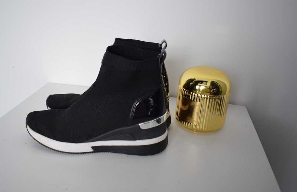 Michael Kors sneakersy buty czarne 36 na platformie koturny