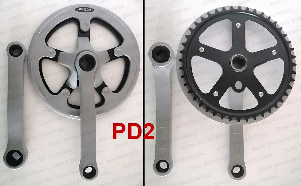 Pedaleiras e eixos de quadra