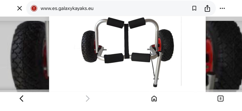 Carrinho de transporte para kayak