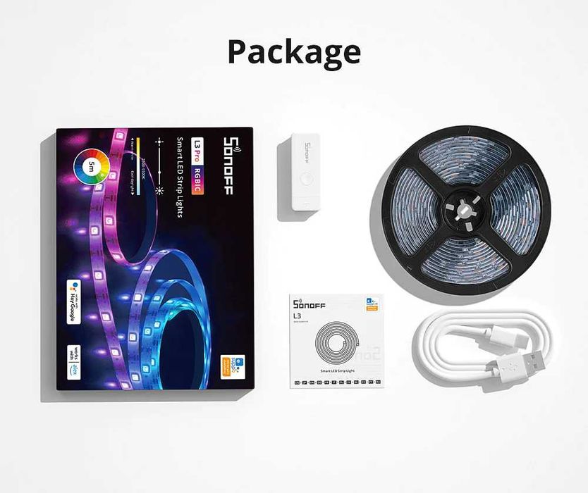 [NOVO] Fita LED inteligente (90/150) de 5 metros Wi-Fi - Sonoff L3/Pro