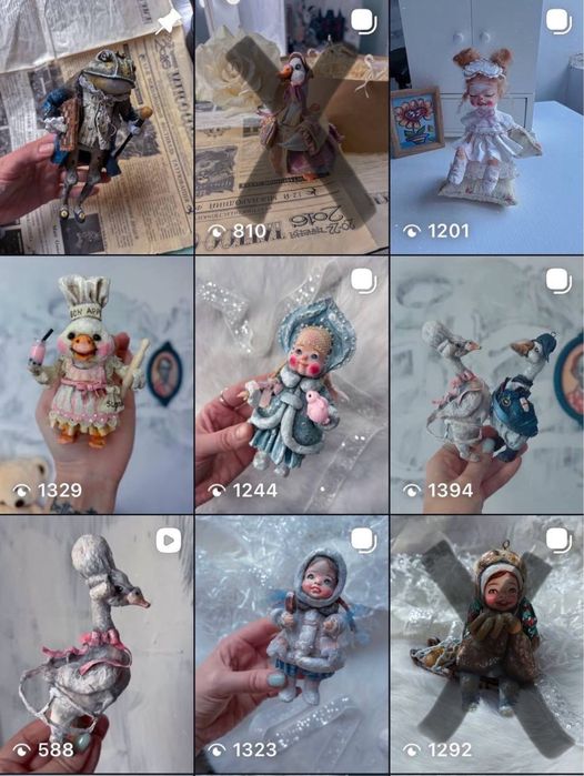 Ватна іграшка прикраса на ялинку ручної роботи