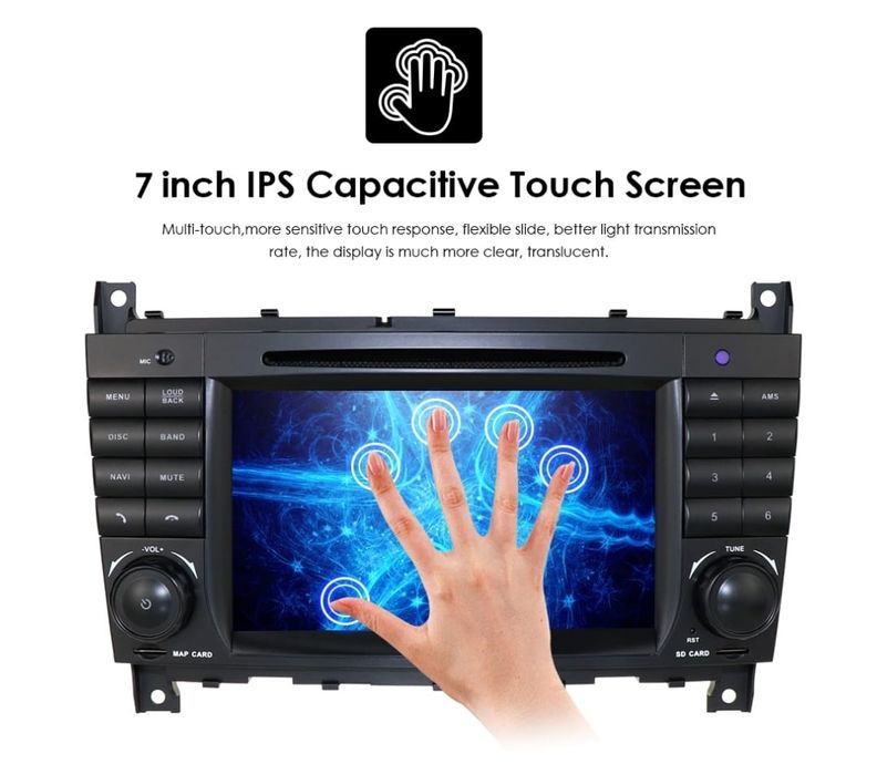 Auto Rádio Android GPS Bluetooth Mercedes Benz W203 clc w209 clk NOVO