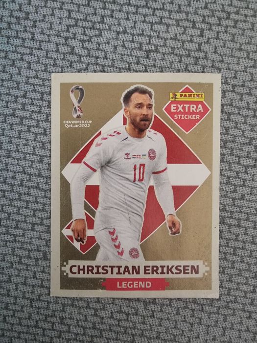 RARO Cromo Panini Extra Sticker GOLD / OURO Christian Eriksen - Qatar 2022