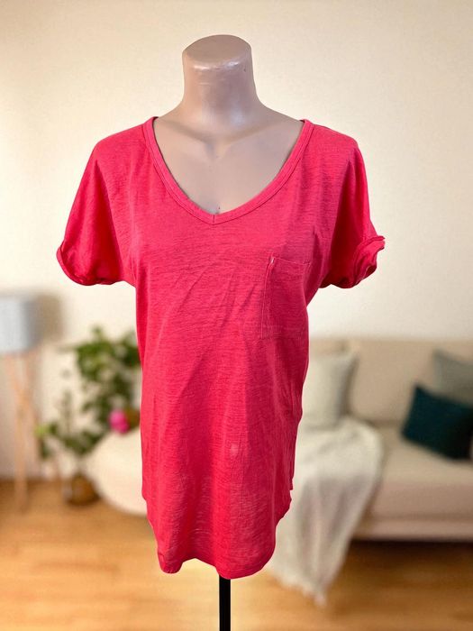 Joseph V Neck Roll Sleeve Linen Jersey roz. S damski t-shirt