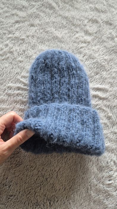 Wełniana czapka alpaka i wełna merino dżinsowa