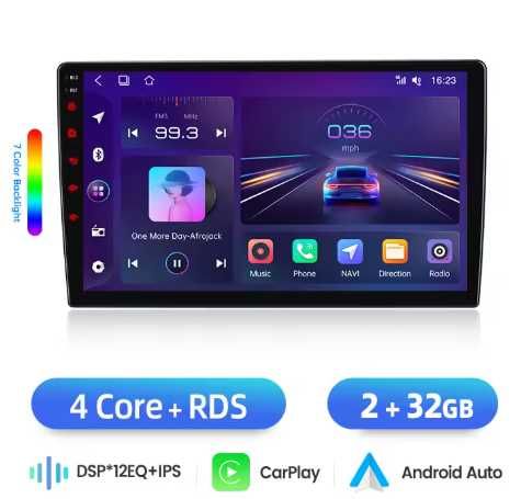 Rádio android Suzuki Jimny 3 (2005 a 2019) 9 Polegadas CarPlay GPS 2/32GB Novo