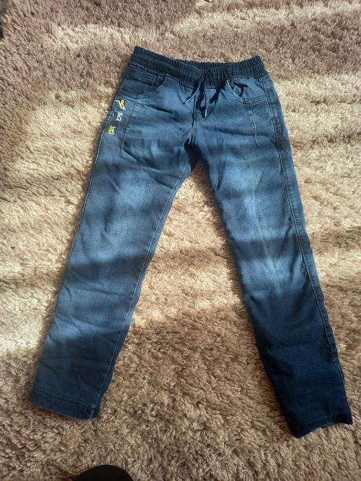 Теплі джинси штани на резинці на осінь, зиму ріст 134-140 см