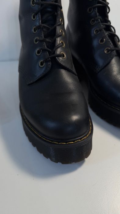 Dr. Martens Shriver HI botki na platformie, rozm. 41 czarne skórzane
