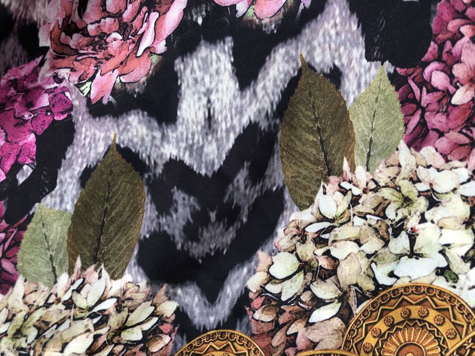 Duża dwustronna chusta szal orient etno boho russian panterka