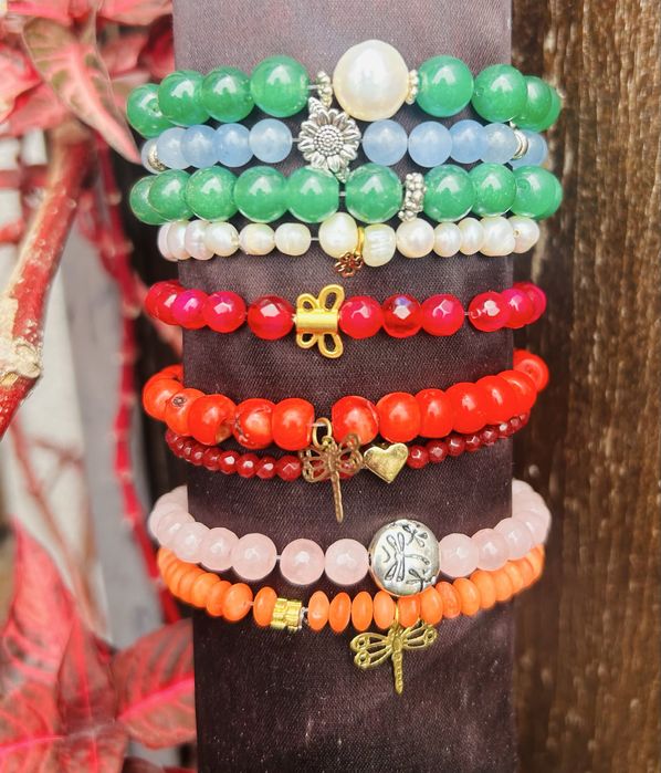 Pulseiras pedra natural com acabamento de alta qualidade
