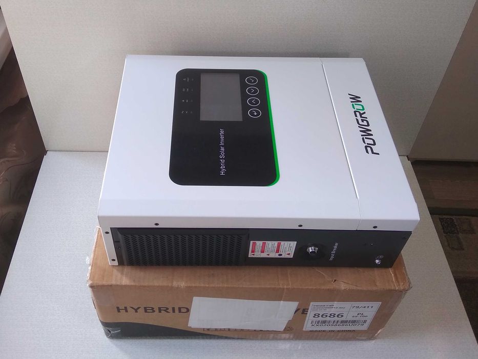 Найпотужніший та найтихіший гібридний інвертор Powgrow 5kW 24V із WiFi. Dual output, заряд 160A, до 9000W 27A сонячних панелей
