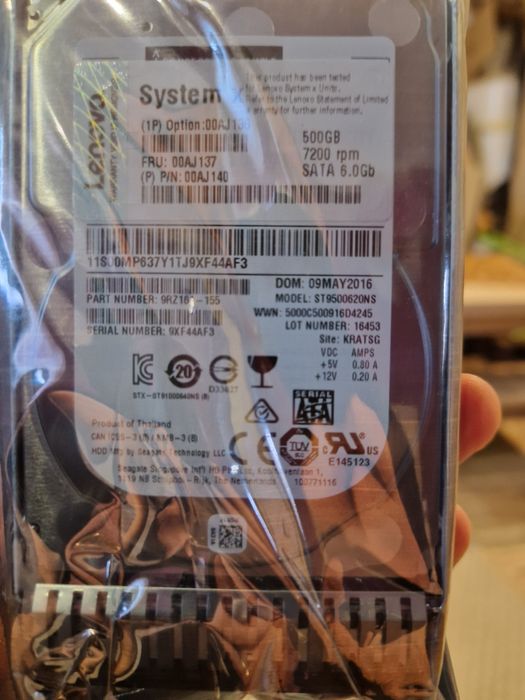 Dysk twardy HDD LENOVO  500GB 7.2K 64MB