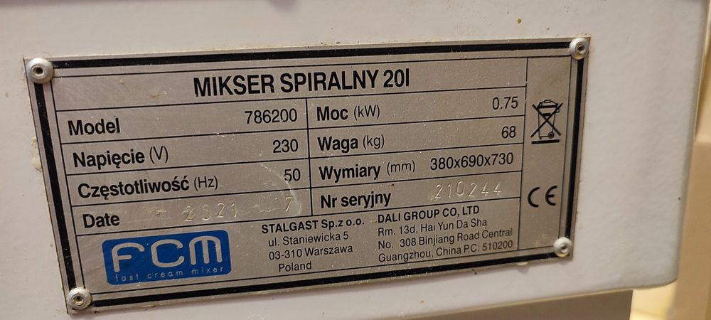 Mikser Spiralny 20l Stalgast