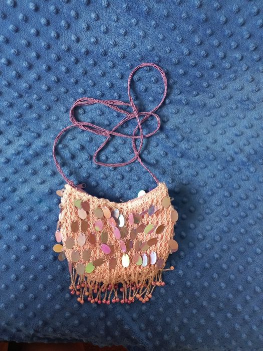 Torebka cekiny fioletowa