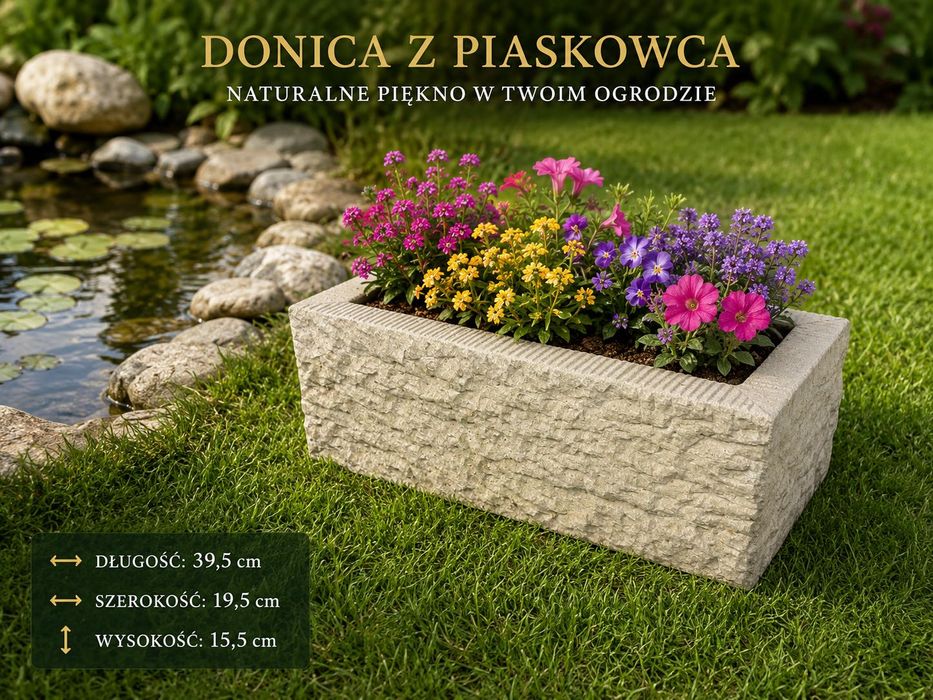 Dekoracyjna doniczka z piaskowca