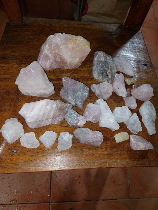 Quartzo rosa e branco