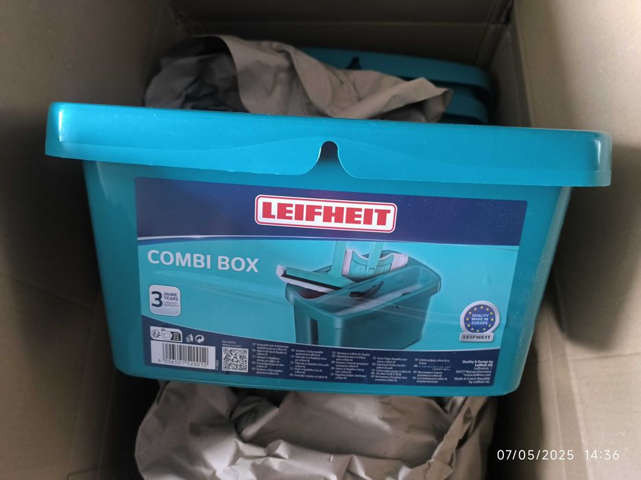 Leifheit Cubo duplo Combi Box, cubo de dois compartimentos,